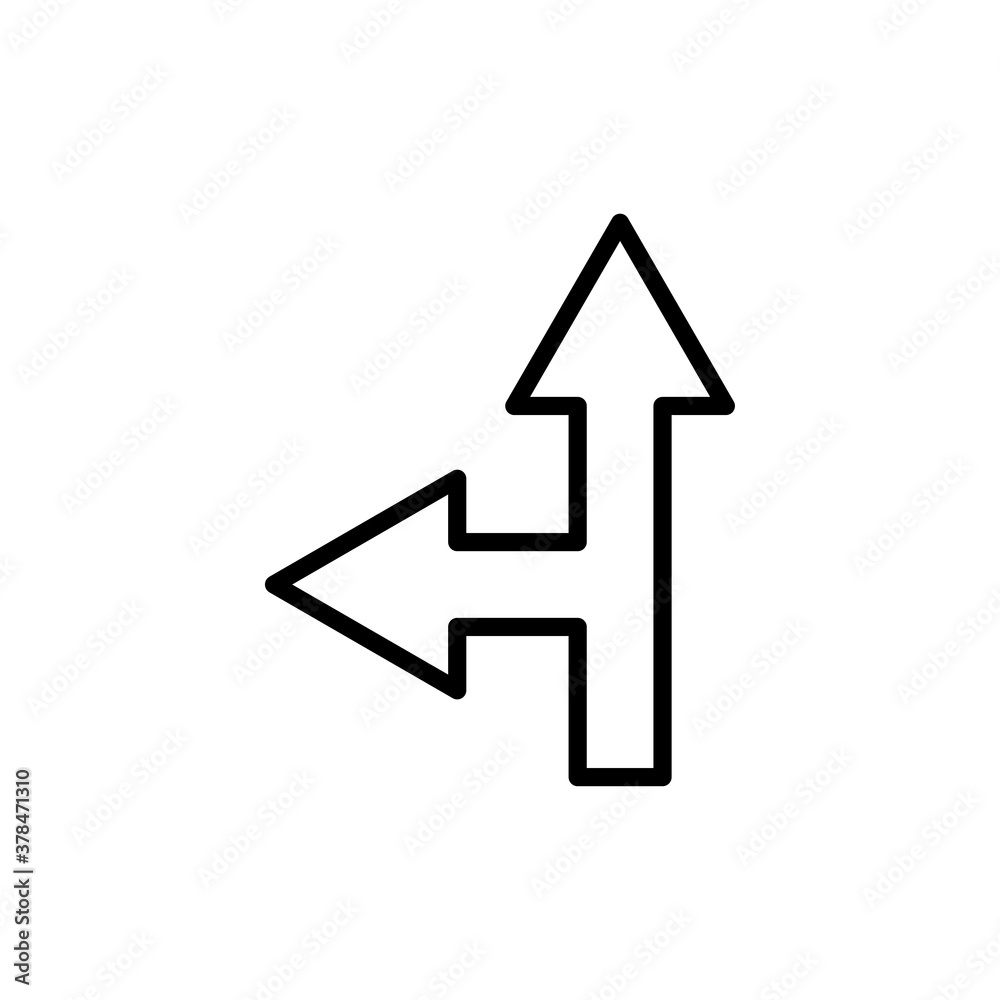 T-junction arrow line icon. Design template vector T-junction arrow line icon. Design template vector