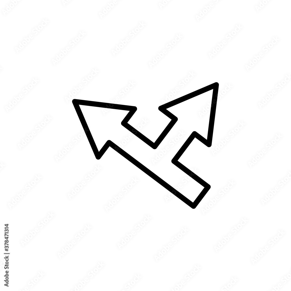 T-junction arrow line icon. Design template vector T-junction arrow line icon. Design template vector