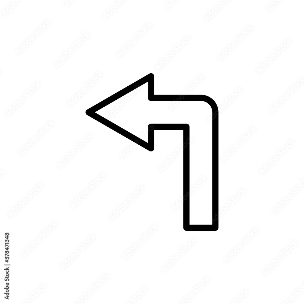 Left Turn Arrow line Icon. Design template vector Left Turn Arrow line Icon. Design template vector