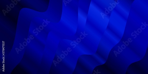 Dark BLUE vector backdrop with curves. Illustration in halftone style with gradient curves. Pattern for websites, landing pages.