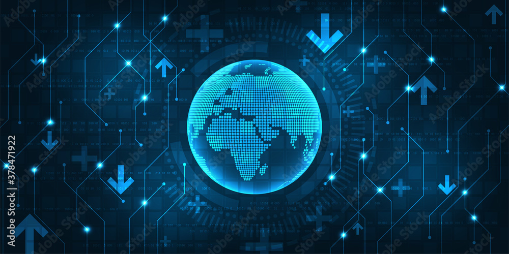 Naklejka premium The complexity of a digital world with many networks and information.