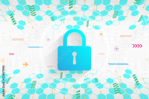 Vector background secure digital security system.