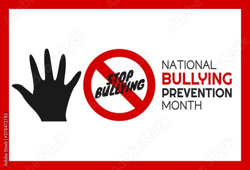 Vector graphic of national bullying prevention month good for national bullying prevention month celebration. flat design. flyer design.flat illustration.