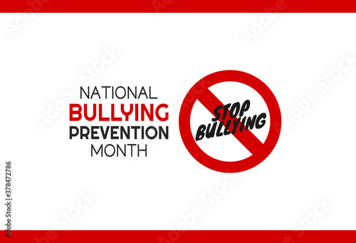 Vector graphic of national bullying prevention month good for national bullying prevention month celebration. flat design. flyer design.flat illustration.
