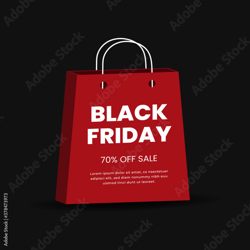 Black Friday sale banner concept. Vector Illustration