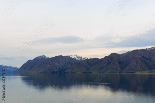 Beautiful scenic view of Lake Hawea in the south island of New Zealand. © messipjs
