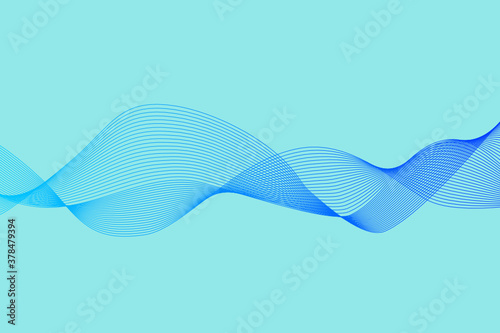 Fototapeta Naklejka Na Ścianę i Meble -  Abstract wave element for design. Digital frequency track equalizer. Stylized line art background. Vector illustration