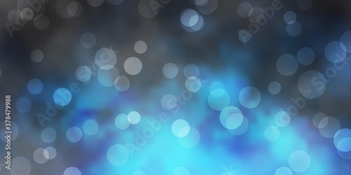 Dark BLUE vector texture with disks. Abstract colorful disks on simple gradient background. Pattern for wallpapers, curtains.