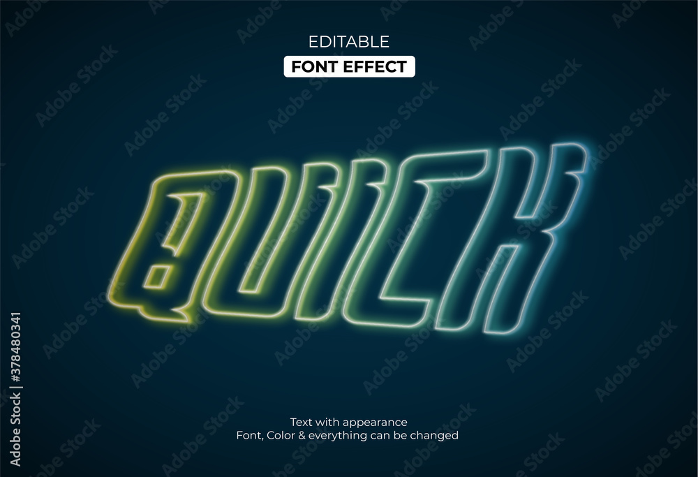 Fast speed style, Editable font effect