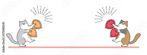 チアリーディングする猫 タイトル 入場