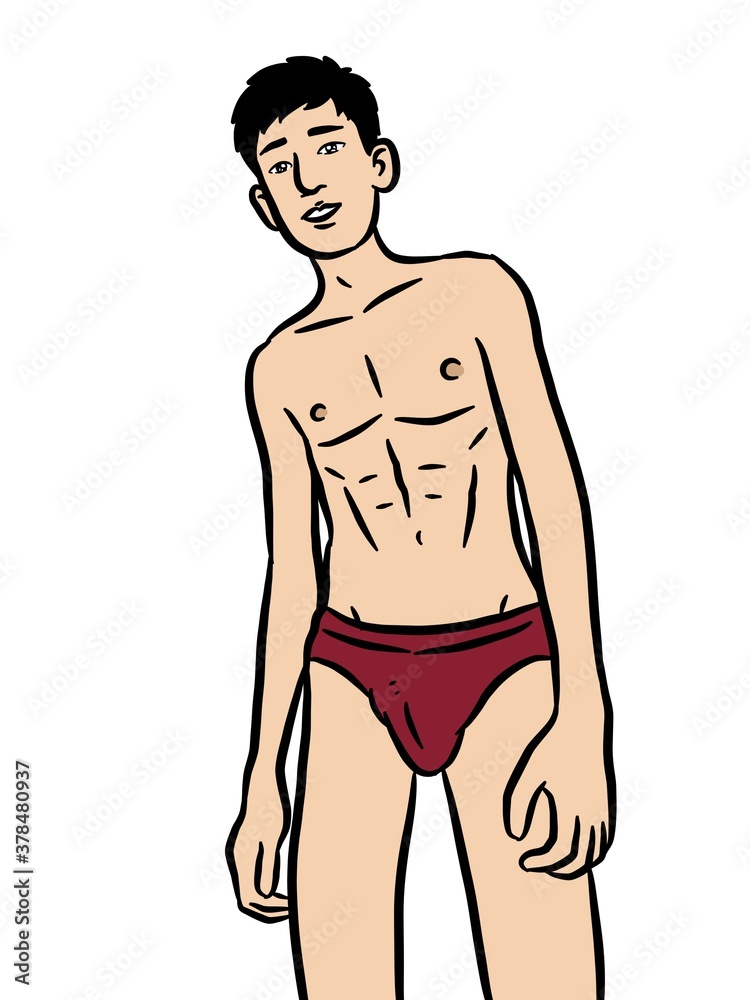 Fototapeta premium cartoon cute man on white background