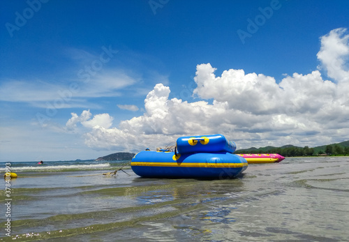 Banana boat on the sea fun activities in Thailand 