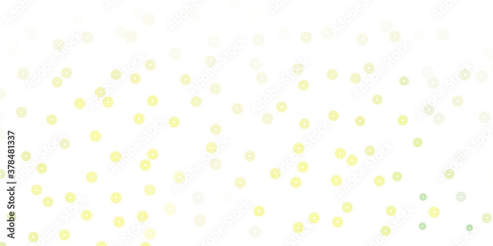 Light green, yellow vector natural layout with flowers.