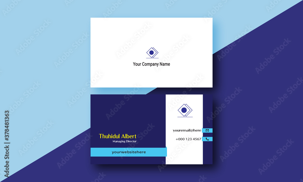 Business Card - Sky Blue and Dark Blue Color - Visiting Card - Double-sided creative business card template.Visiting Card Template. Business Card - Sky Blue and Dark Blue Color - Visiting Card - Double-sided creative business card template.Visiting Card Template.