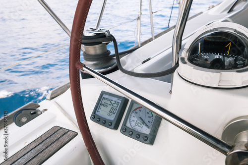 Sailing yacht navication equipment, control panel