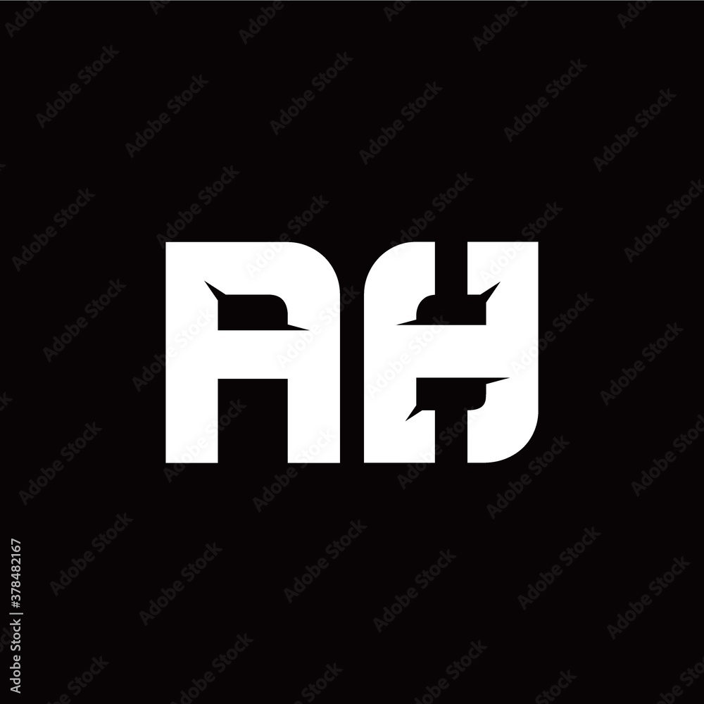 A H letter monogram style initial logo template A H letter monogram style initial logo template