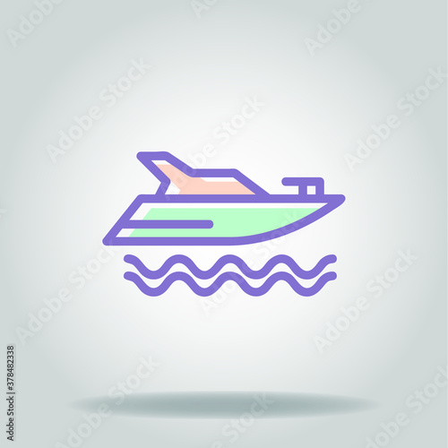 yacht colorful colorful icon 