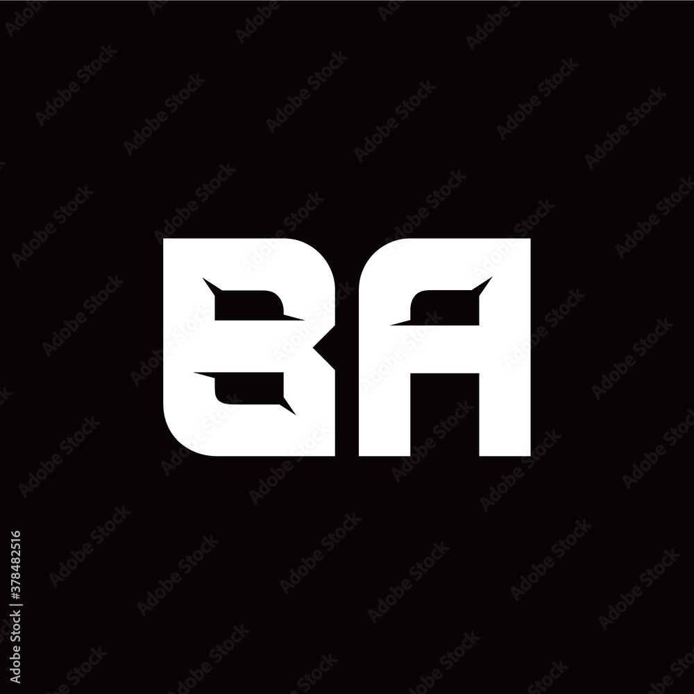 B A letter monogram style initial logo template B A letter monogram style initial logo template