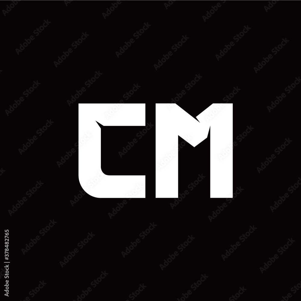 C M letter monogram style initial logo template