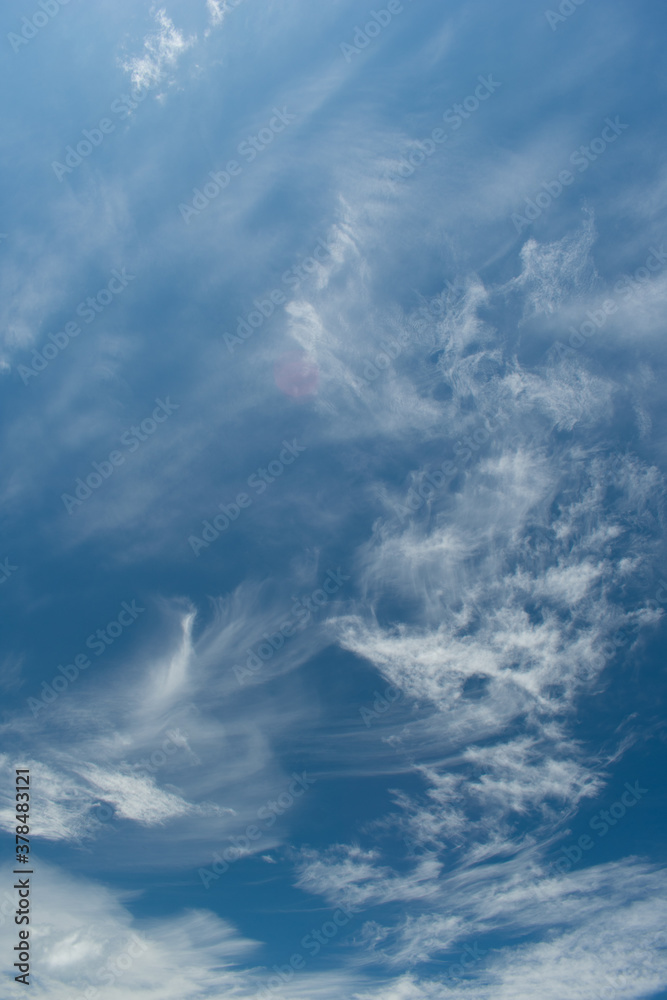 Obraz premium Background. Blue sky and cirrus clouds