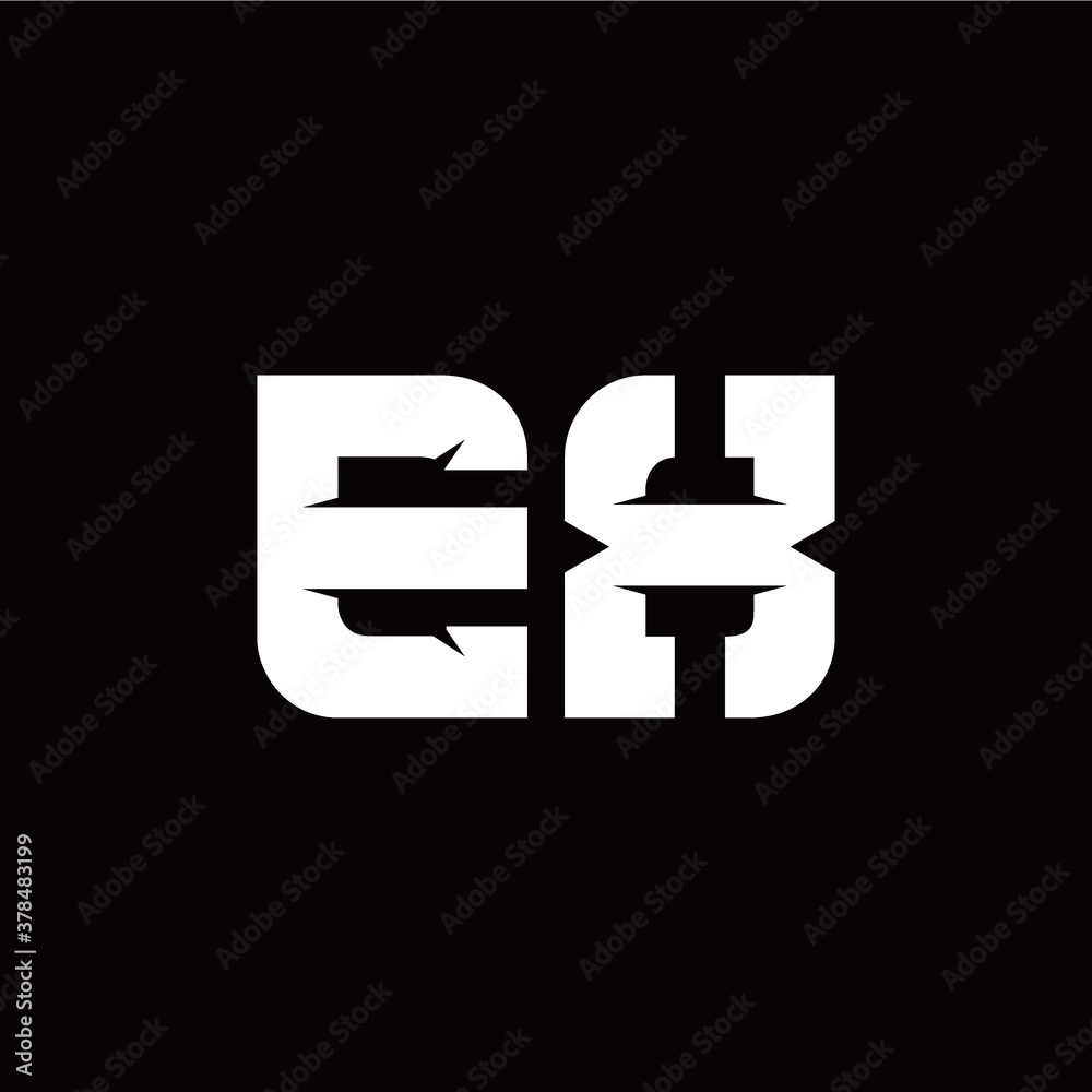 E X letter monogram style initial logo template E X letter monogram style initial logo template