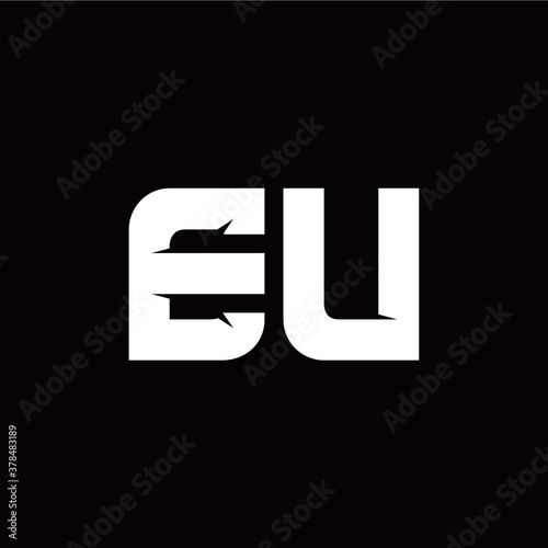 E U letter monogram style initial logo template © diva
