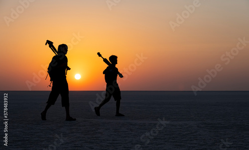 sunset photographers return from work