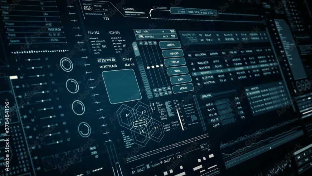 HUD technological background.User Interface HUD.HUD technological futuristic intro.SciFi data pannel.Digital infographic elements.2D Graphic.CG.Broadcast intro.Blue,green.
