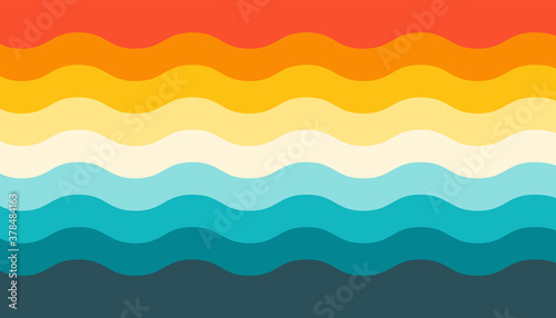 Colorful wavy line pattern vector background