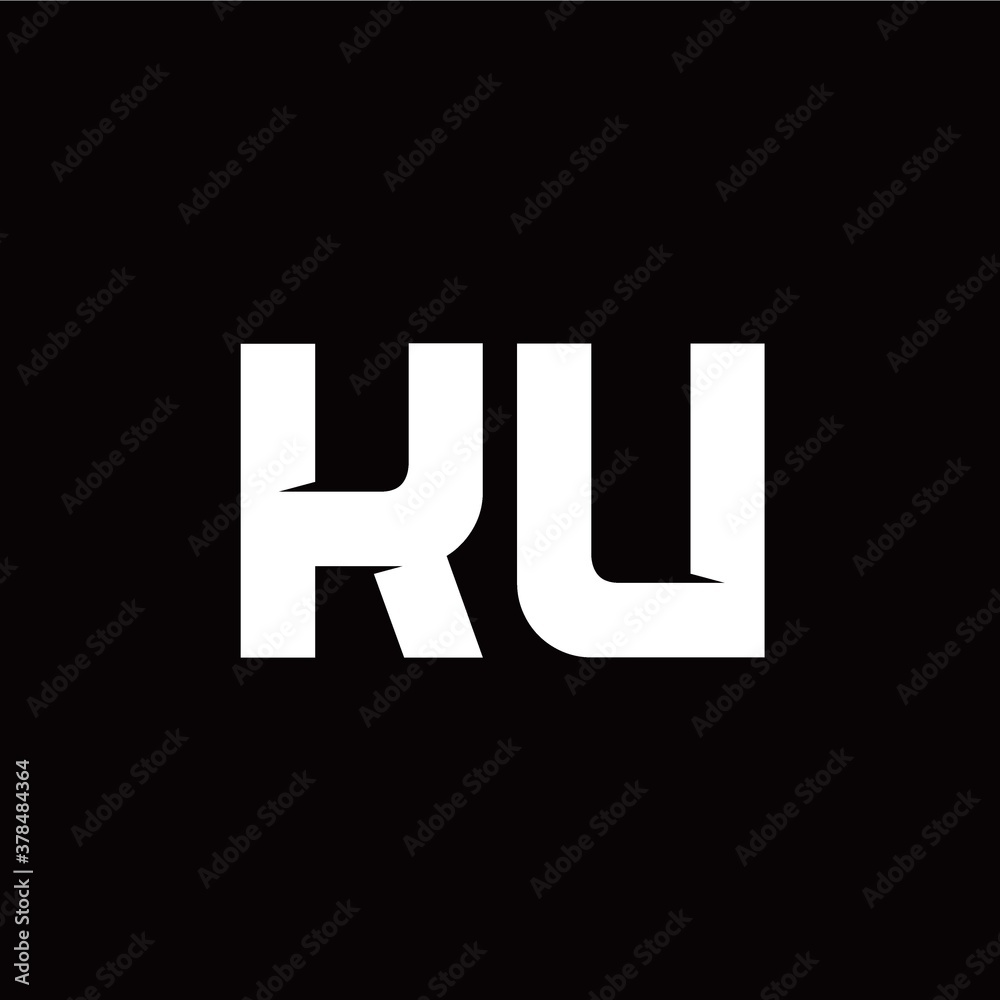 K U letter monogram style initial logo template K U letter monogram style initial logo template