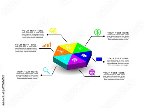 Business data visualization.  Abstract Process chart or graph elements, diagram with step option parts or processes. Vector business template for presentation. Creative concept for infographic. photo