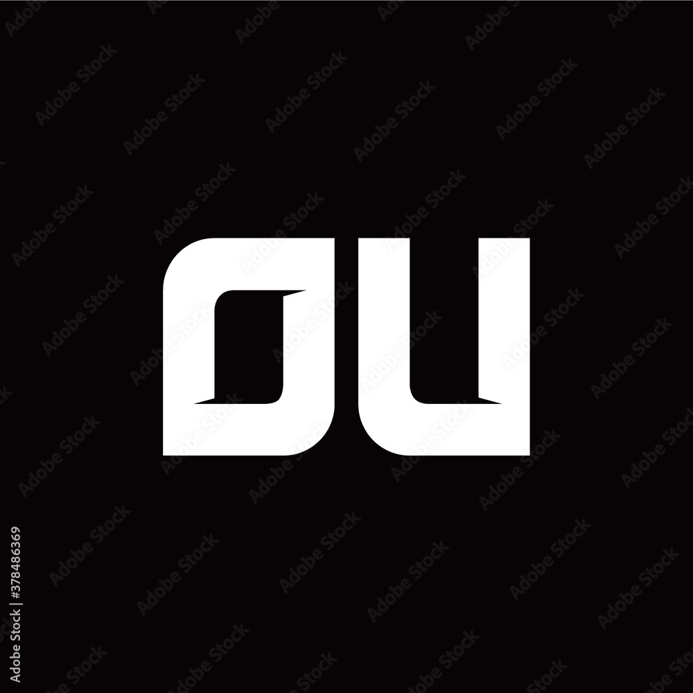 Obraz premium O U letter monogram style initial logo template