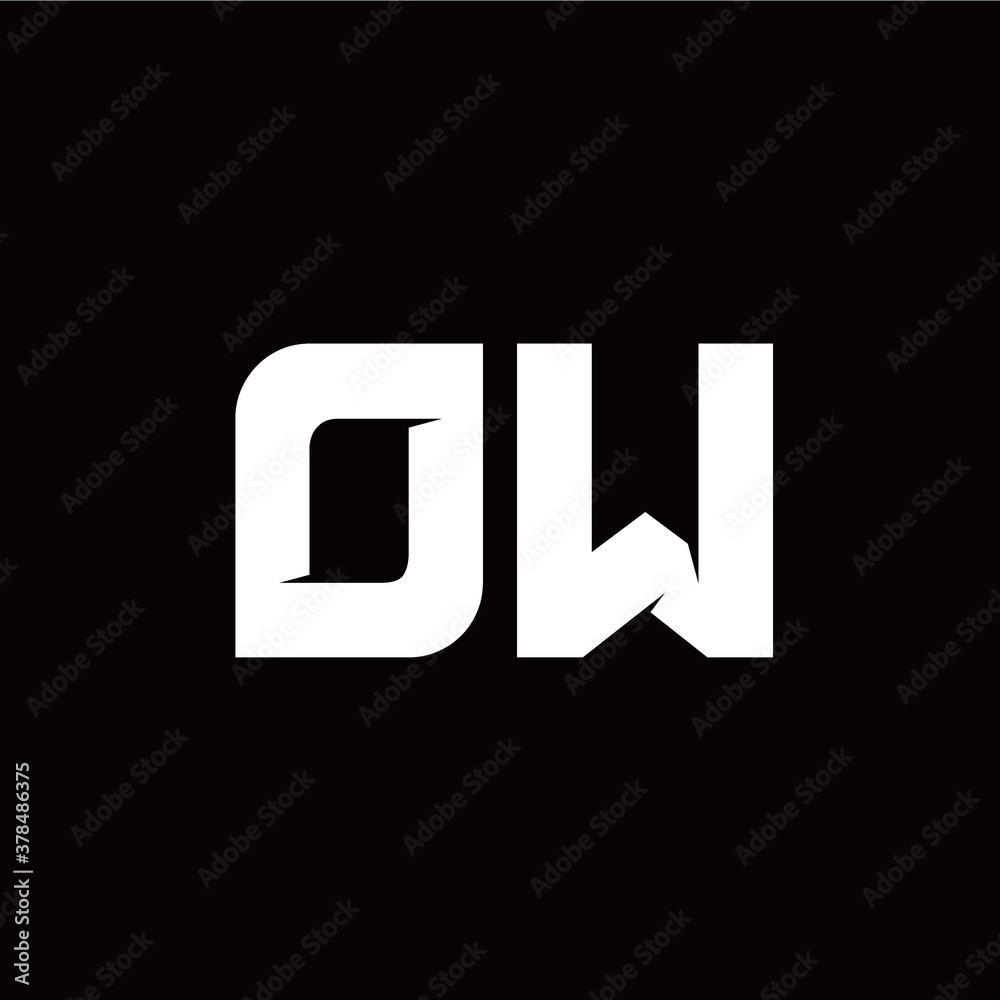 Fototapeta premium O W letter monogram style initial logo template