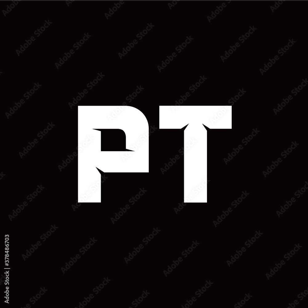 Fototapeta premium P T letter monogram style initial logo template