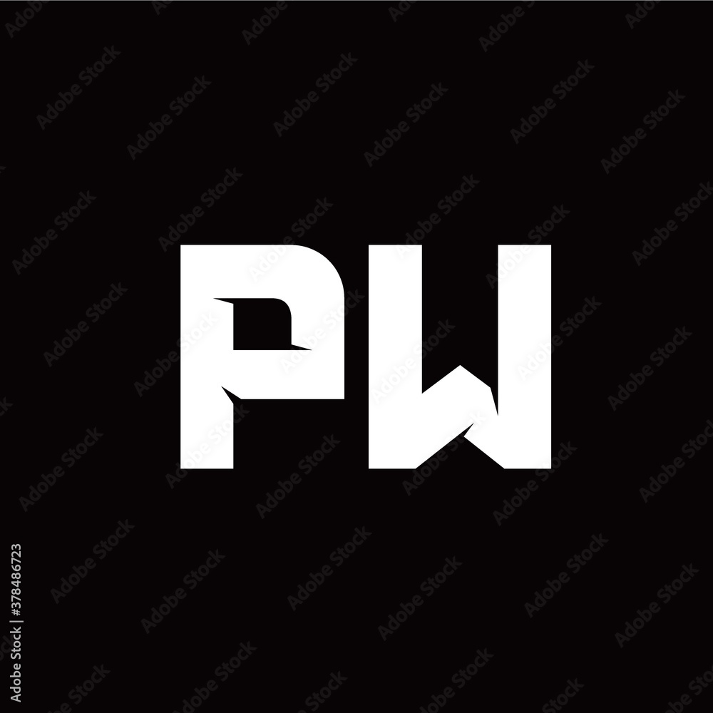 P W letter monogram style initial logo template P W letter monogram style initial logo template