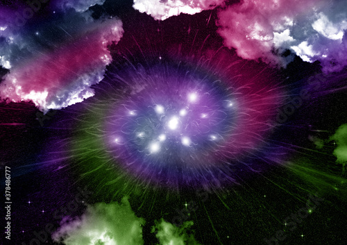 galaxy in a free space. 3D rendering