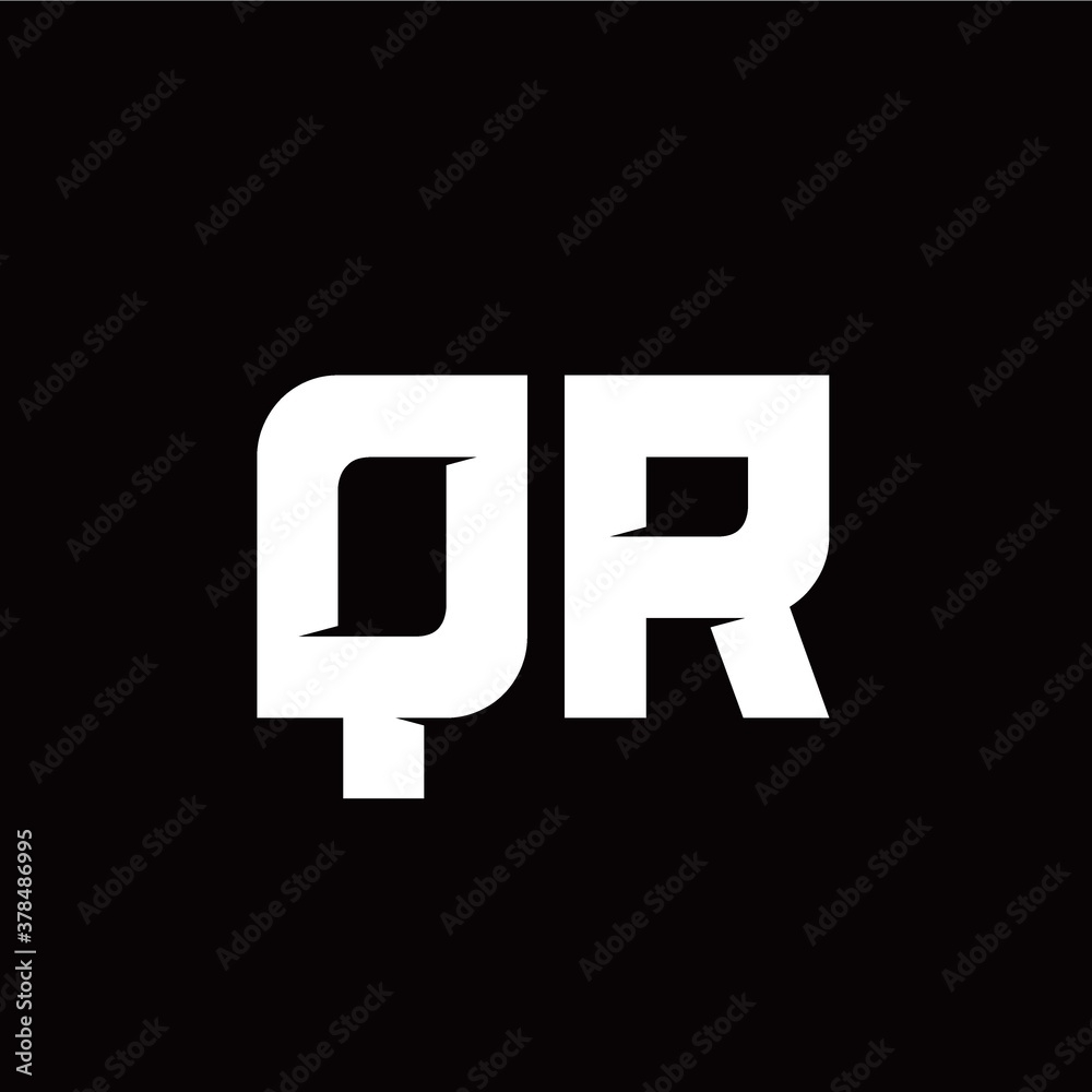 Q R letter monogram style initial logo template Q R letter monogram style initial logo template