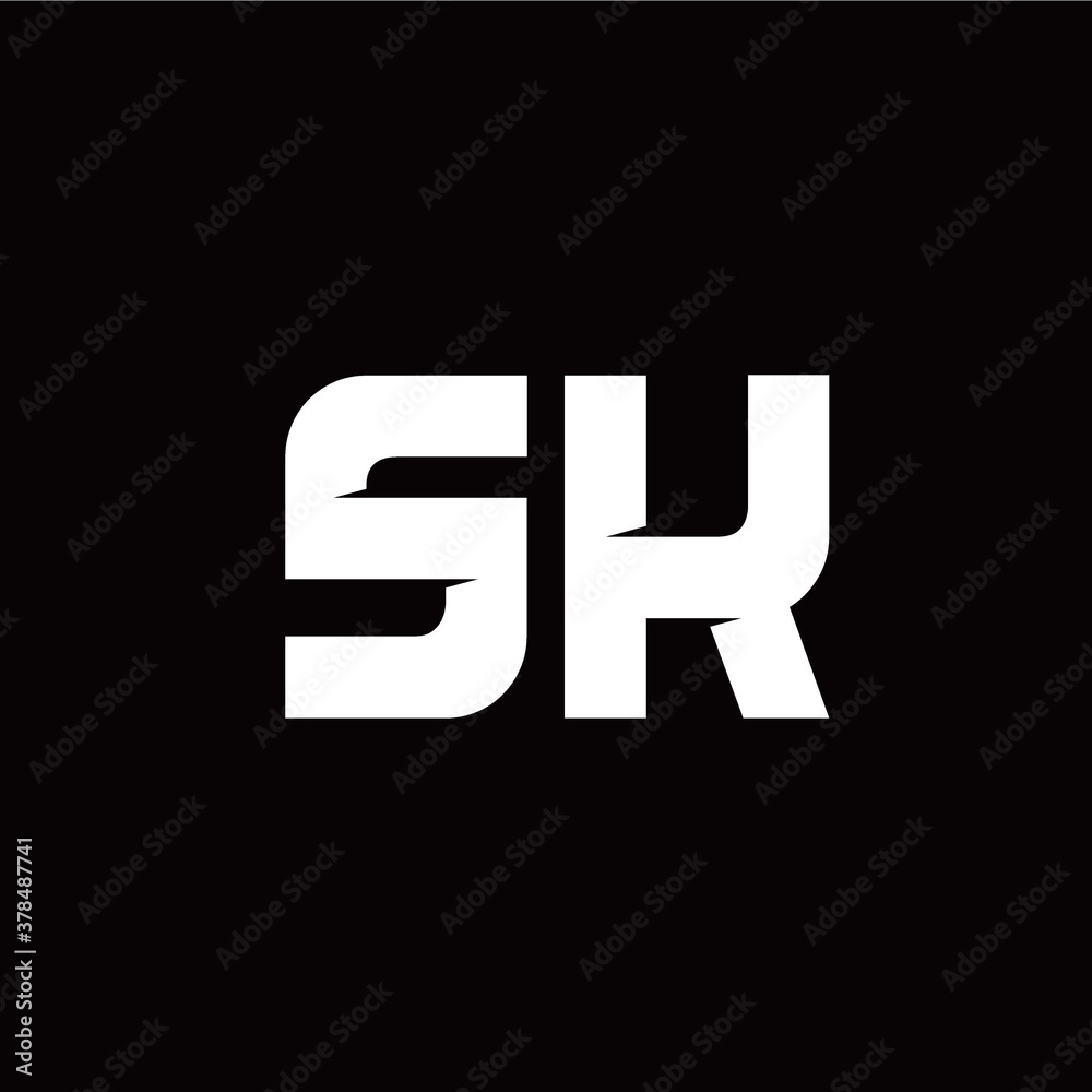 S K letter monogram style initial logo template S K letter monogram style initial logo template