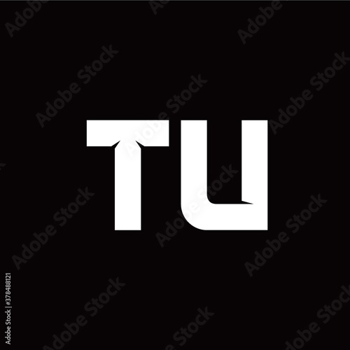 T U letter monogram style initial logo template