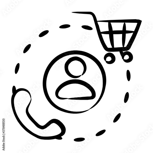 
Receiver with shopping trolley, teleshopping 
