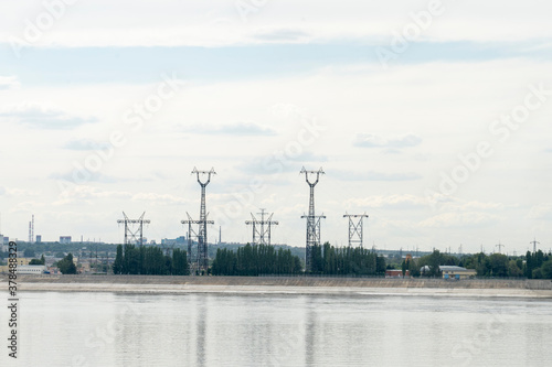 Volgograd, Russia, July 22, 2020, Volgograd Volzhskaya HPP, view from the observation deck photo