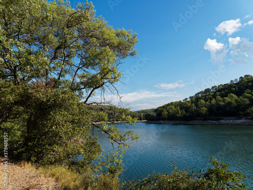 The lake of Sainte Suzanne called lac de Carc  s  ocean of freshness in the heart of the Var in Green Provence