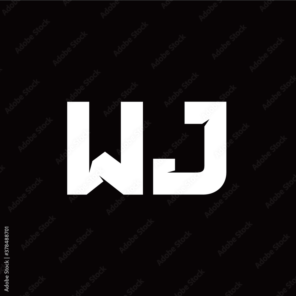 W J letter monogram style initial logo template W J letter monogram style initial logo template