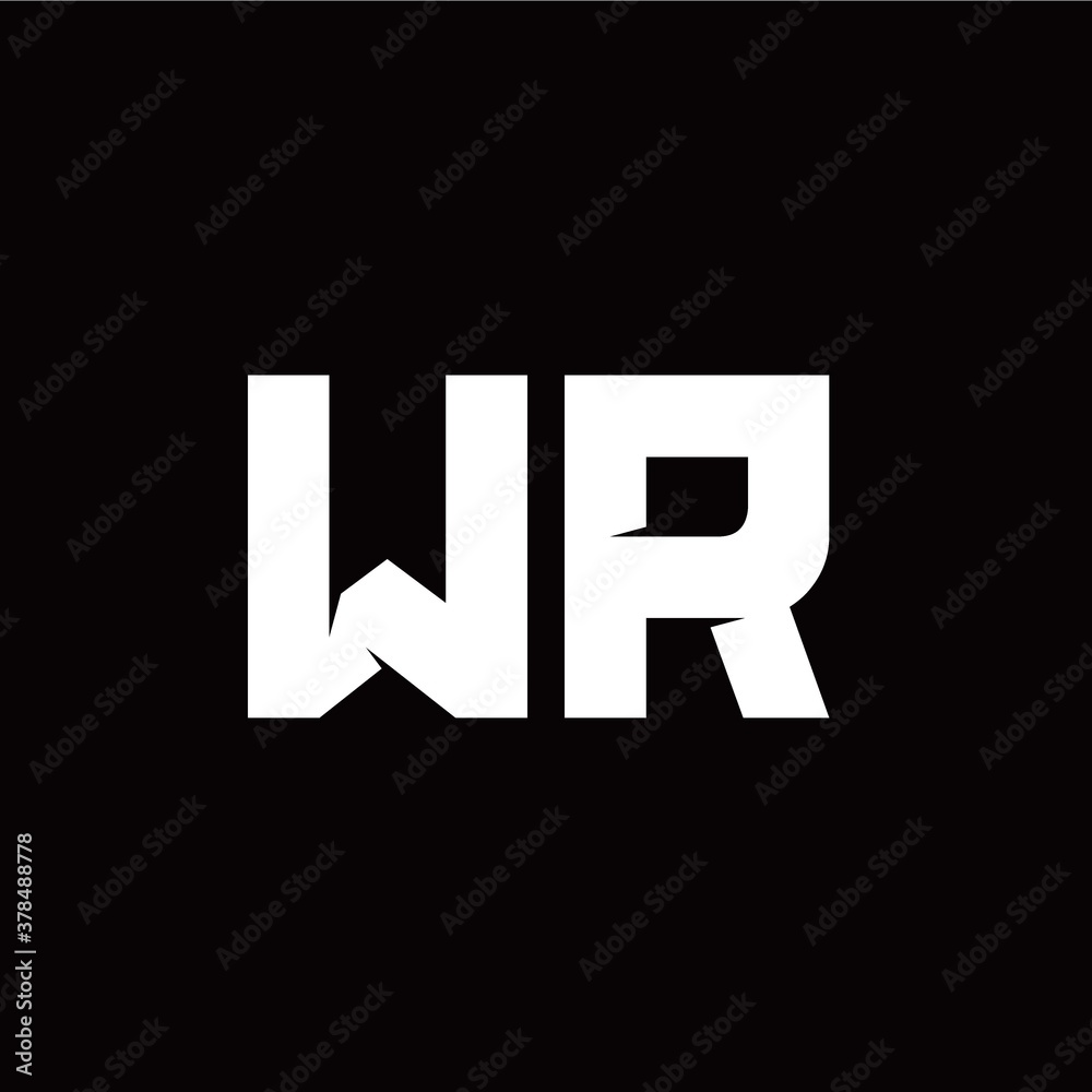 W R letter monogram style initial logo template W R letter monogram style initial logo template