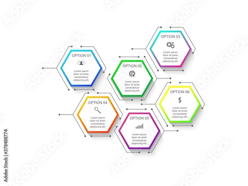 Business data visualization.  Abstract Process chart or graph elements, diagram with step option parts or processes. Vector business template for presentation. Creative concept for infographic.