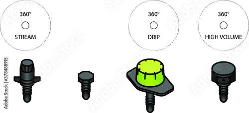Domestic poly pipe irrigation / reticulation accessories / parts. A selection of 9mm micro jets and drip nozzles.