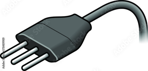 International AC power plug: Italy. Three pins.