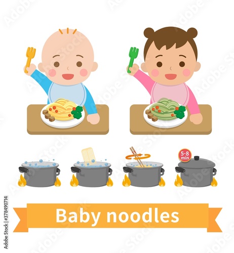 Baby noodles and 4 steps to cook noodles