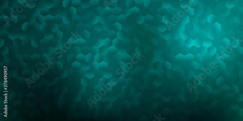 Dark green vector backdrop with a batch of hexagons.