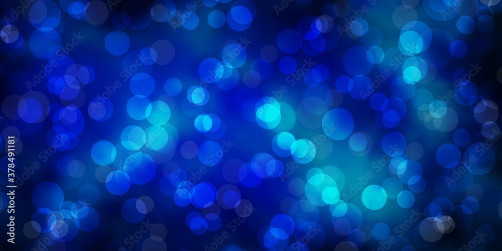 Light BLUE vector background with circles. Abstract decorative design in gradient style with bubbles. New template for your brand book.